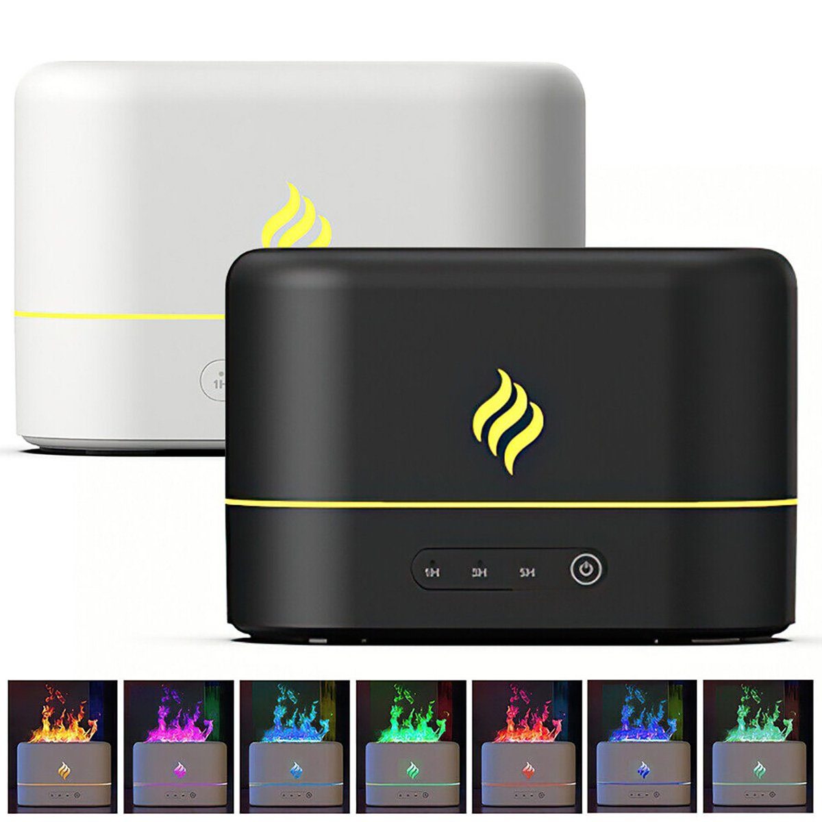 götäzer Luftbefeuchter Kreatives, farbenfrohes Aromatherapiegerät mit simulierter Flamme, Raumduftmaschine, Schlafzimmer-Desktop-Flammenbefeuchter