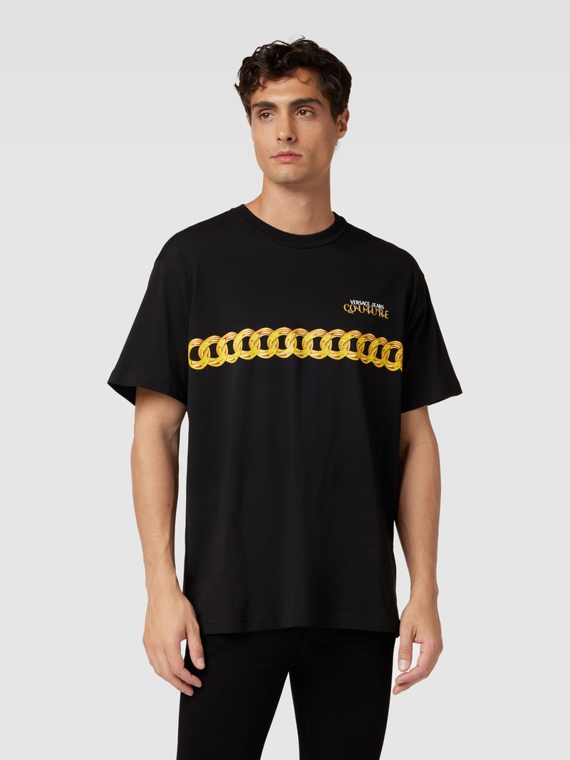 T-Shirt mit Motiv-Print in schwarz