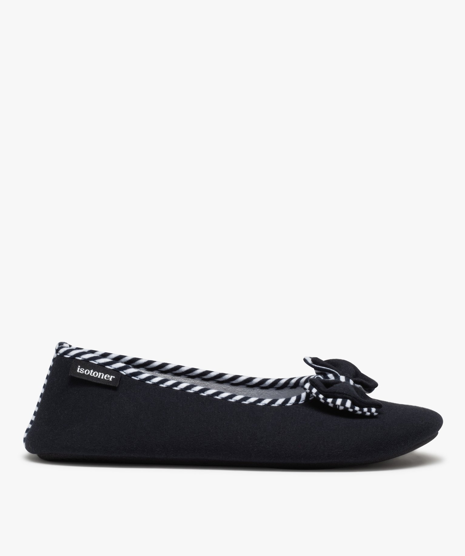 Chaussons femme ballerines souples en jersey - Isotoner marine | GEMO
