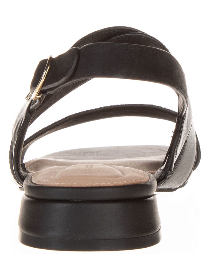 Tommy Hilfiger Shoes Leder-Sandalen in Schwarz günstig kaufen