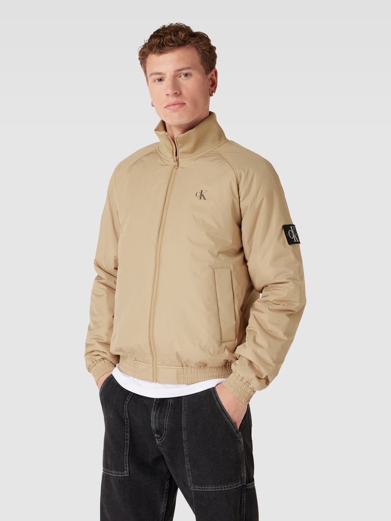 Bomberjacke mit Stehkragen Modell 'HARRINGTON' in beige