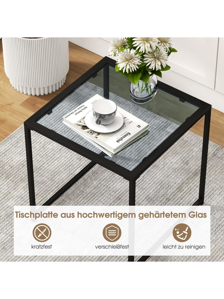 COSTWAY Gartentisch 43x43x45cm in Transparent günstig kaufen onesize