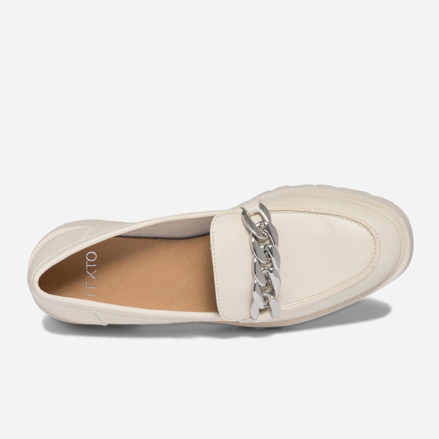 Mocassin TEXTO beige à semelle crantée