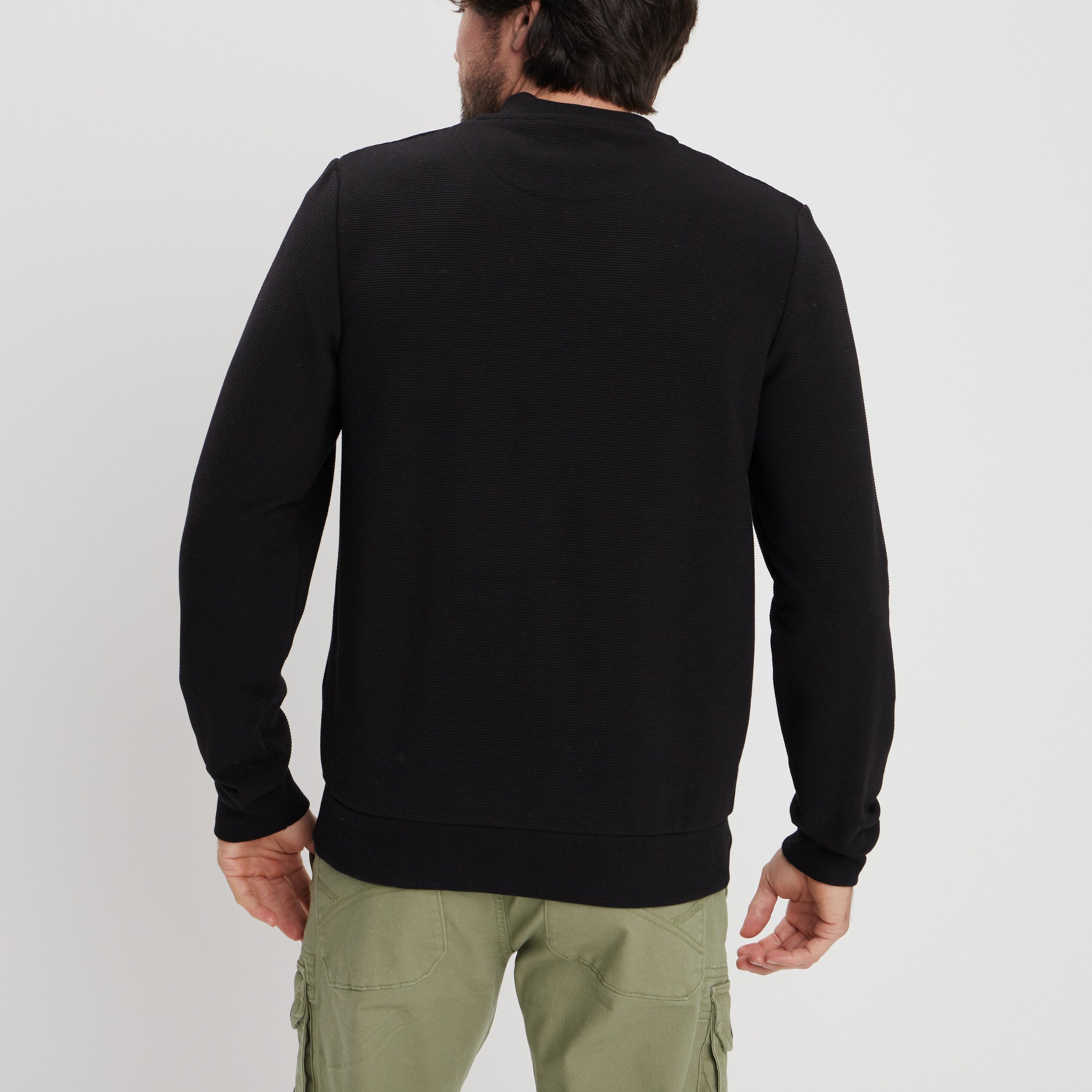 Gilet manches longues zippé noir homme | La Halle
