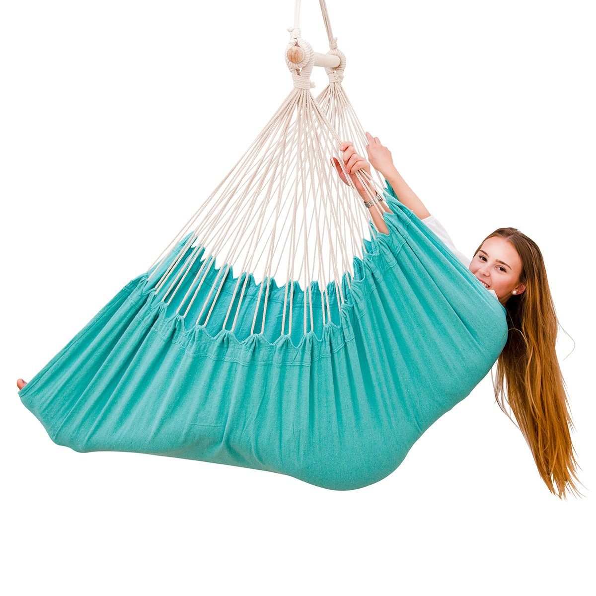 AMANKA Hängematte XXL Hängesessel 185x130cm - 2 Personen Hängestuhl, 185x130 cm Sessel mint
