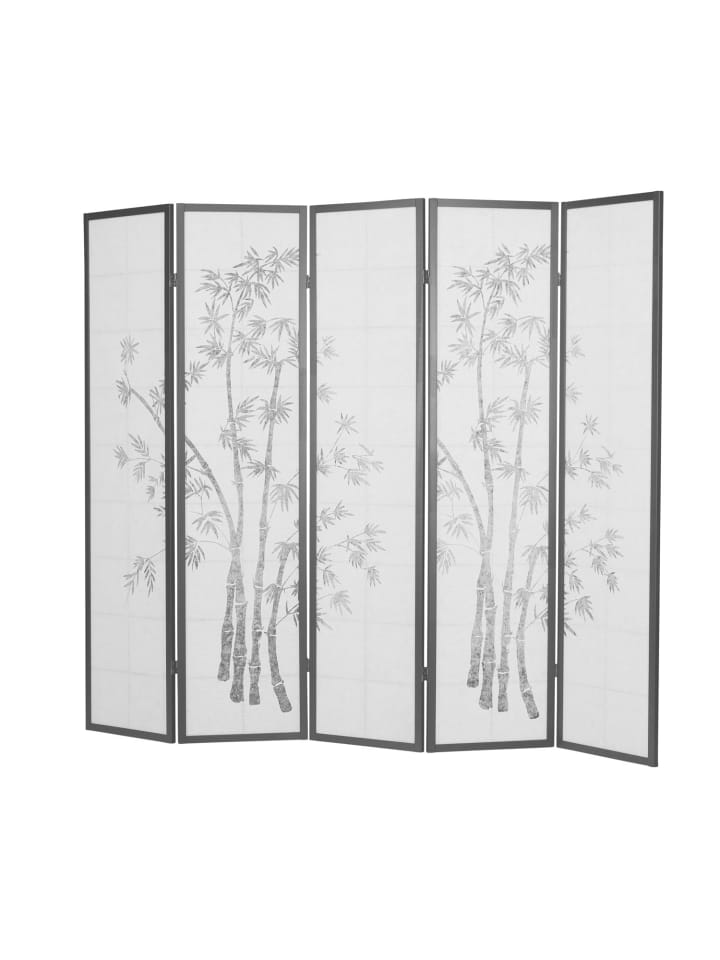 Homestyle4u 5-tlg. Paravent in Schwarz 220x179 günstig kaufen onesize