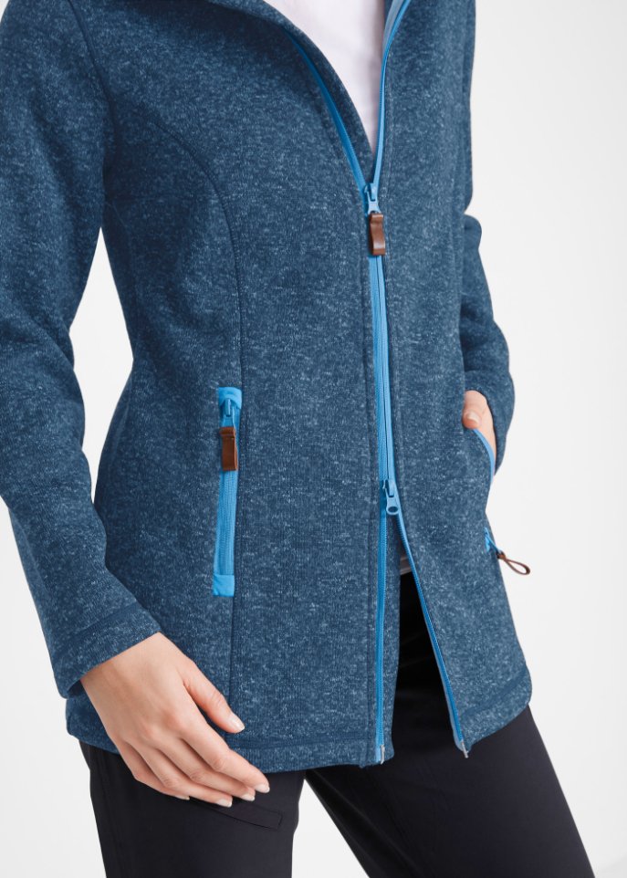 Strick-Fleecejacke mit Kapuze