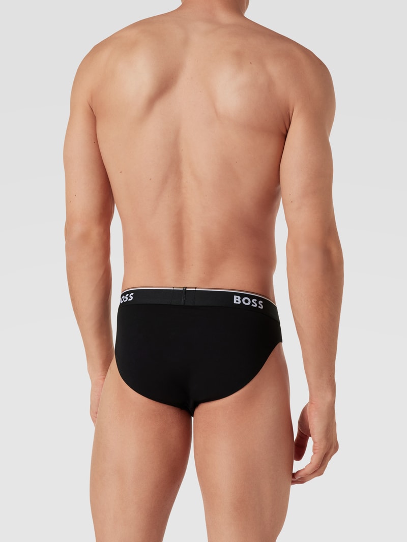 Slip mit Label-Details im 3er-Pack Modell 'Power' in mittelgrau meliert