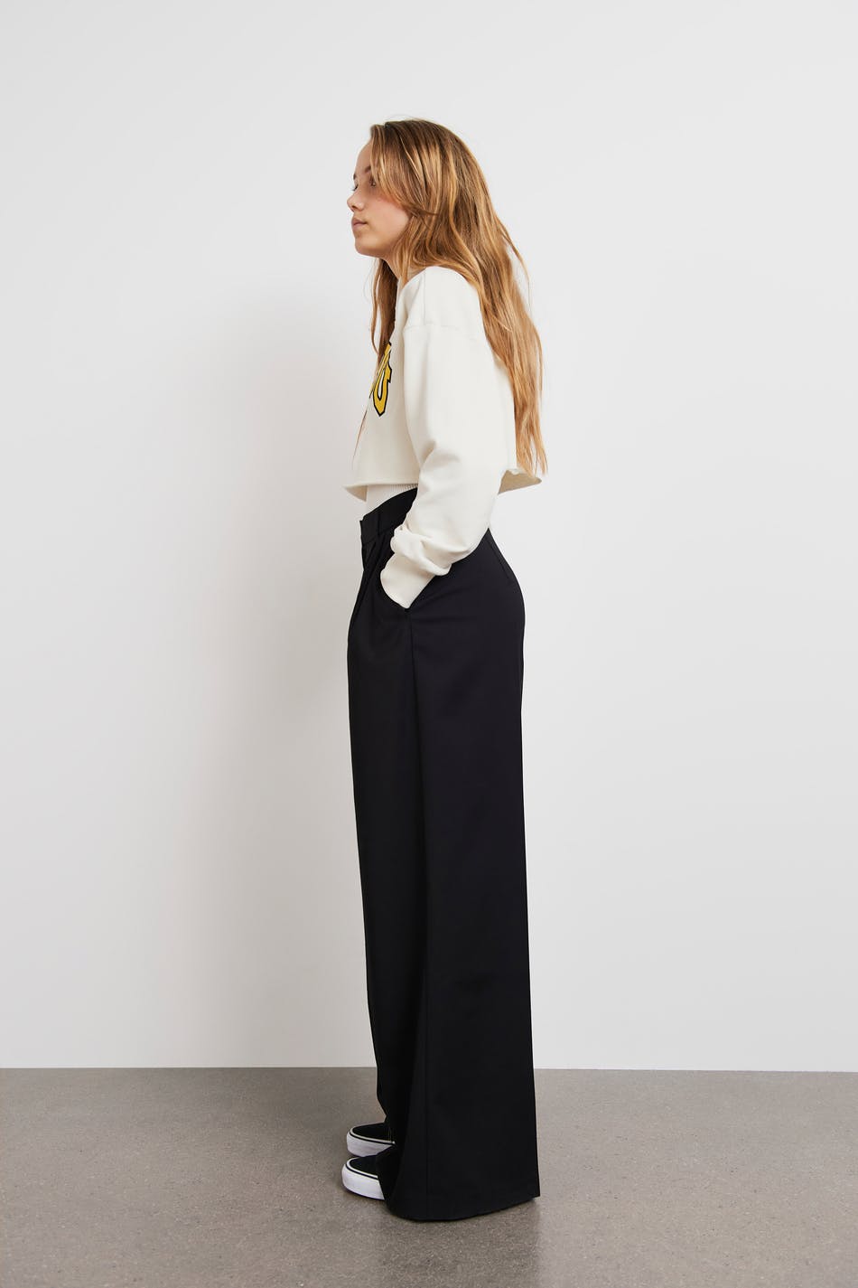 S pleated wide trousers