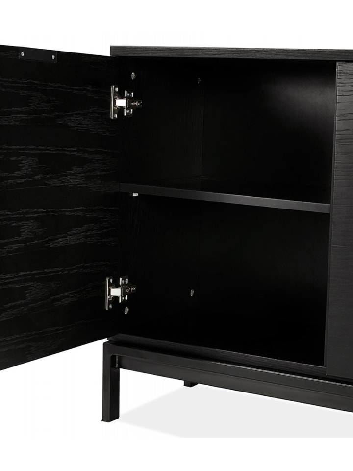 KADIMA DESIGN Sideboard Anrichte Schwarz Holz 160cm | Minimalistisches Design in Schwarz günstig kaufen onesize