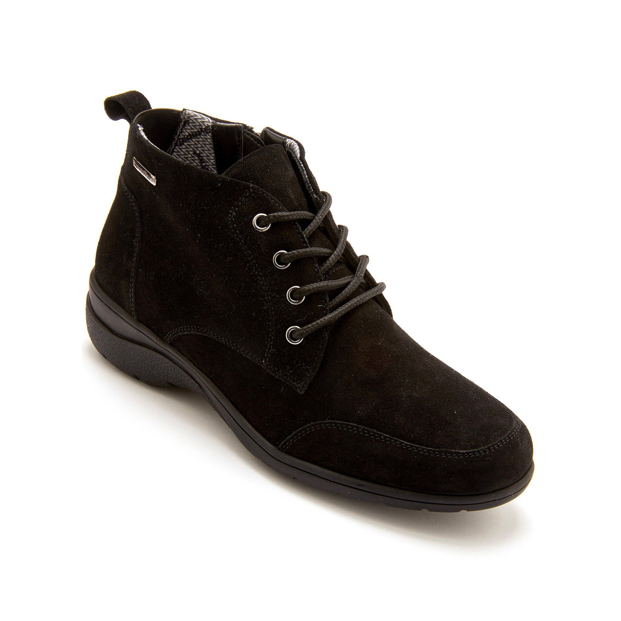 Boots zippées imperméables en cuir velours Grande Largeur