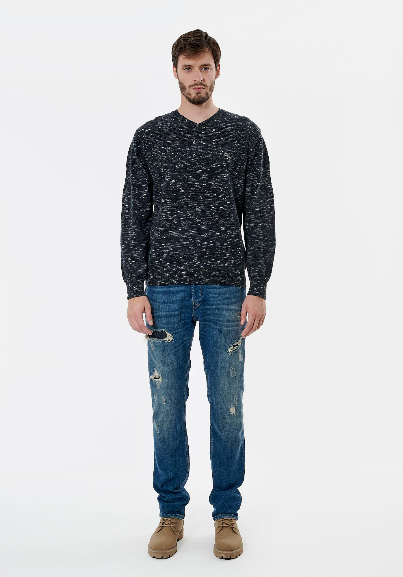 VIRGO  Pull bleu marine homme