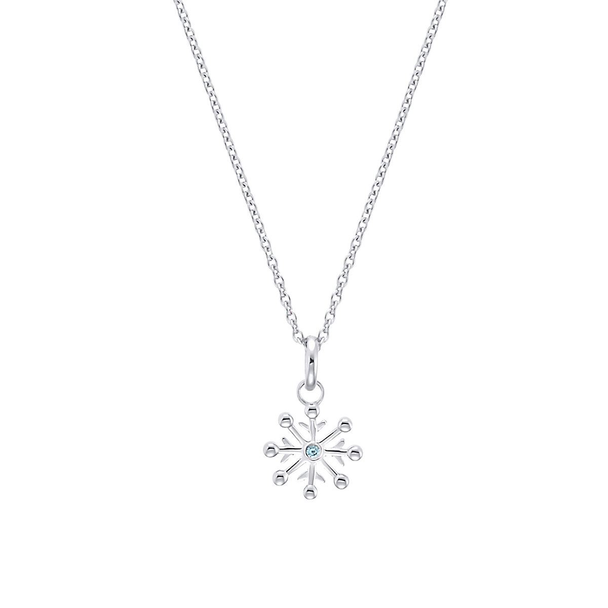 Kette mit Anhänger für Mädchen, 925 Sterling Silber, Zirkonia synth. | Schneeflocke Halsketten für Mädchen