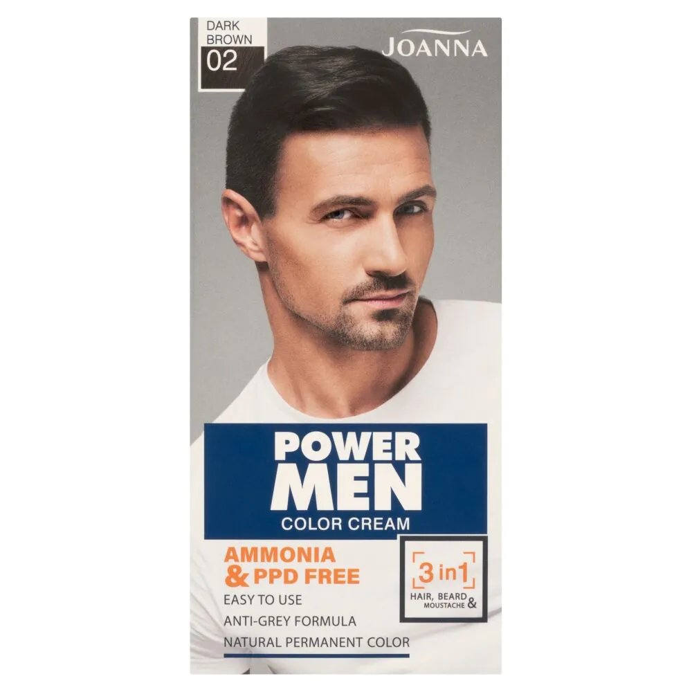 Joanna Power Man Color plaukų dažai 02 tamsiai ruda