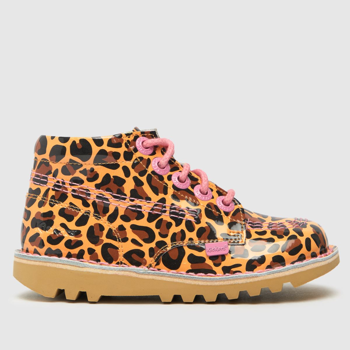 Kickers bruna kick hi leopard flickor junior stövlar