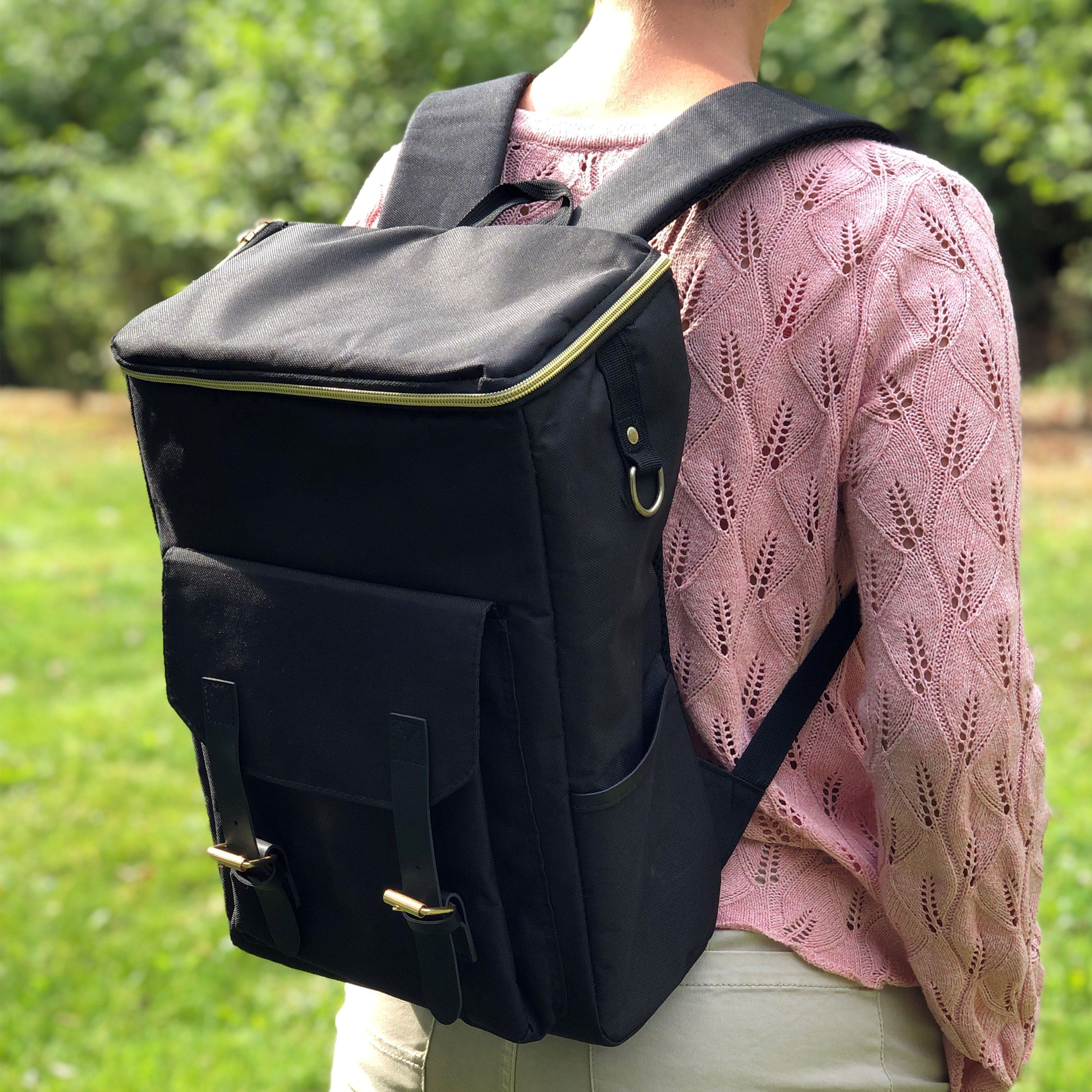 CEPEWA Kühltasche Thermo Rucksack 20 Liter schwarz 28x41x14cm