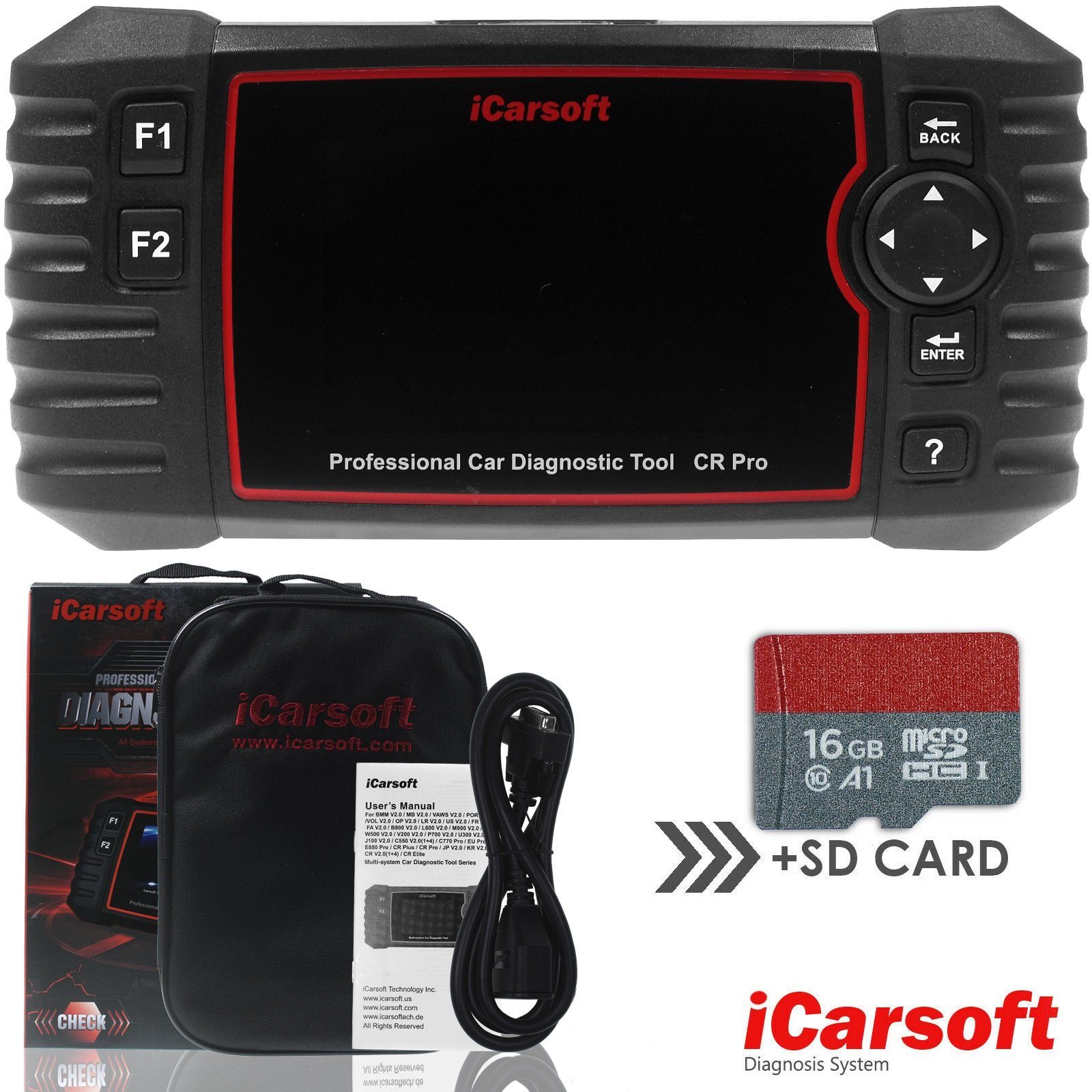 iCarsoft OBD2-Diagnosegerät CR PRO OBD-2 Scanner + Kostenlose Online Updates DEUTSCH