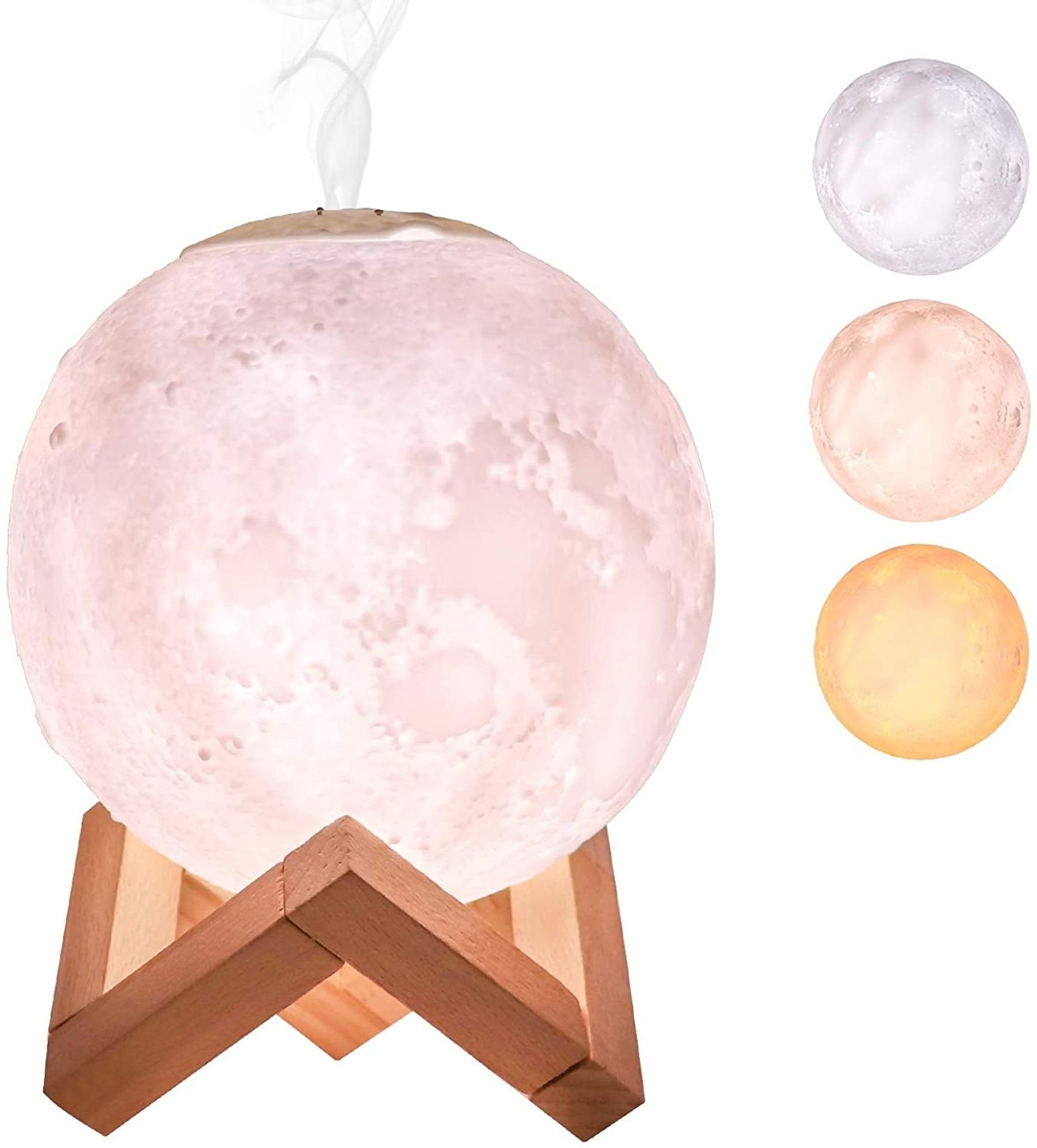 Yunnker Luftbefeuchter LED Luftbefeuchter Schlafzimmer,3D-Mond Befeuchter
