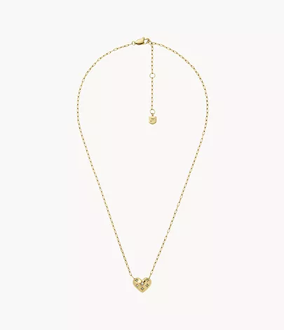 Fossil Kette Sadie All My Love Anhänger Heart Edelstahl goldfarben
