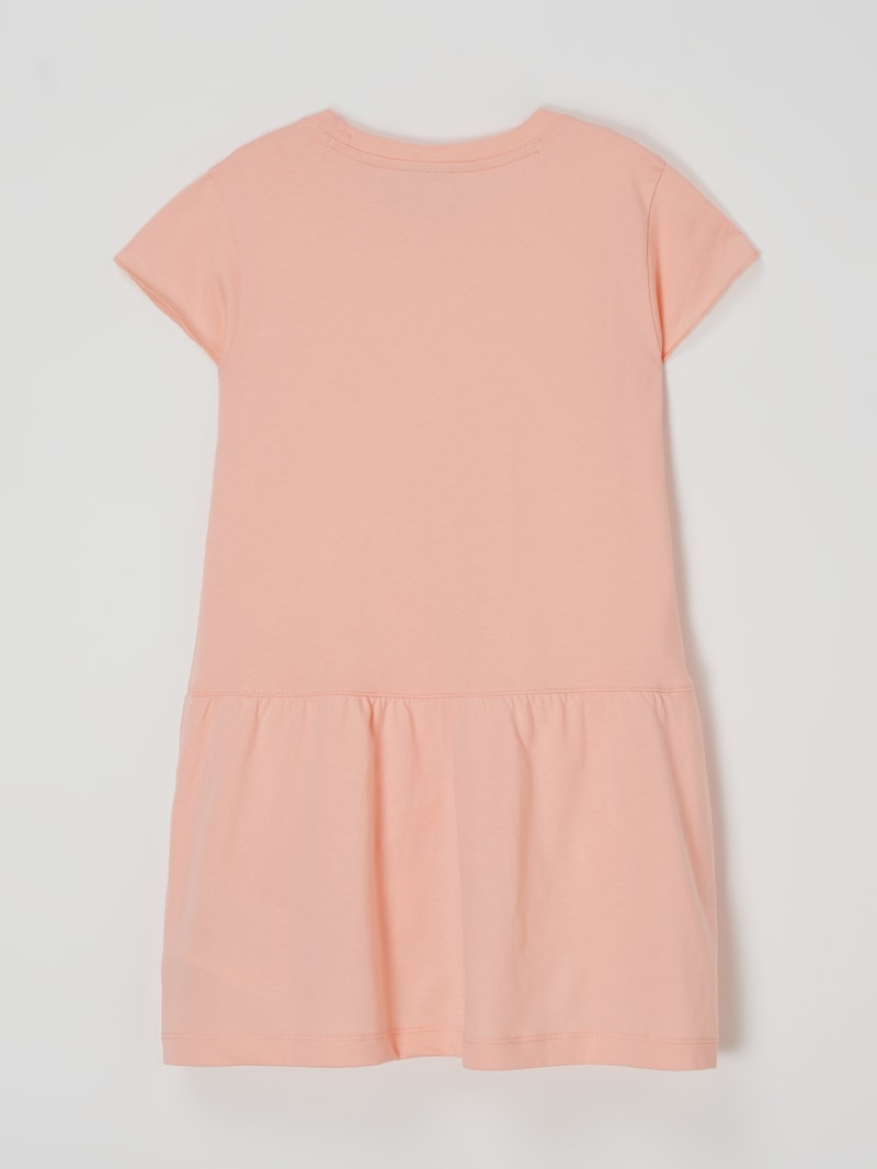 Shirtkleid mit Message-Print in apricot