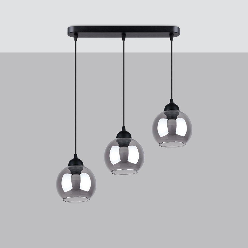 famlights Hängeleuchte, Pendelleuchte Ali in Schwarz E27 3-flammig linear, keine Angabe, Leuchtmittel enthalten: Nein, warmweiss, Hängeleuchte, Pendellampe, Pendelleuchte