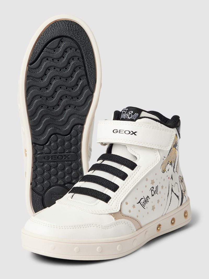 High Top Sneaker mit Motiv-Prints in offwhite
