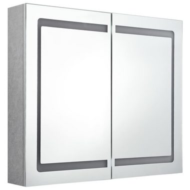 vidaXL Badezimmerspiegelschrank LED-Spiegelschrank fürs Bad Betongrau 80x12x68 cm (1-St)