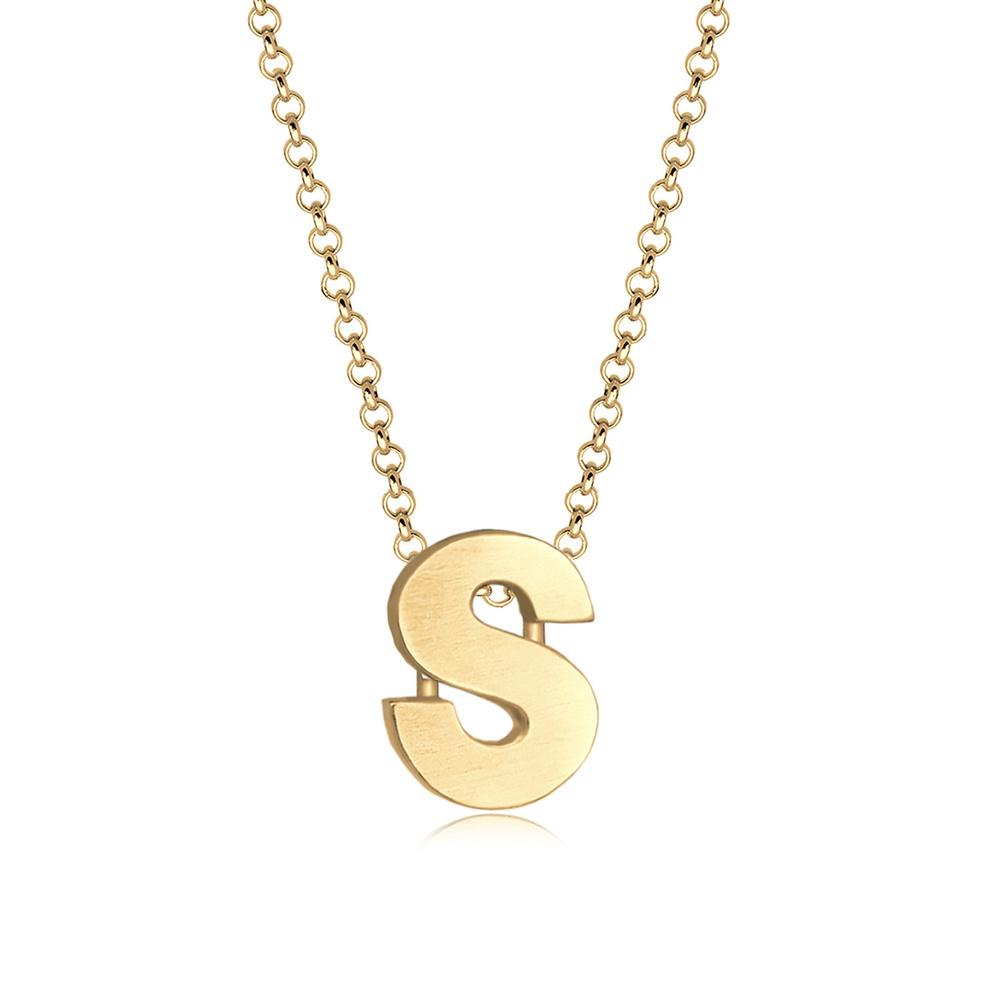 Elli Elli Collier Lettre S Pendentif Basic Minimal Collier Femme (925/1000) Argent Bijoux