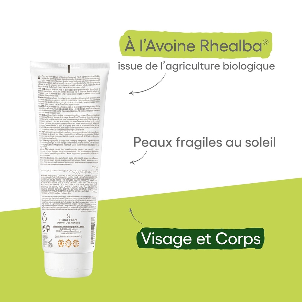 A-Derma PROTECT Lait SPF50+ 250 ml Lait solaire