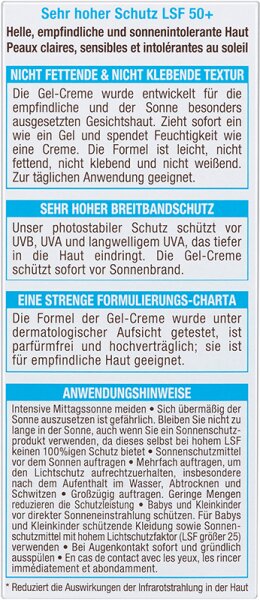 Garnier Ambre Solaire Sensitive expert+ Gesicht Gel-Creme LSF 50+ Sonnengel
