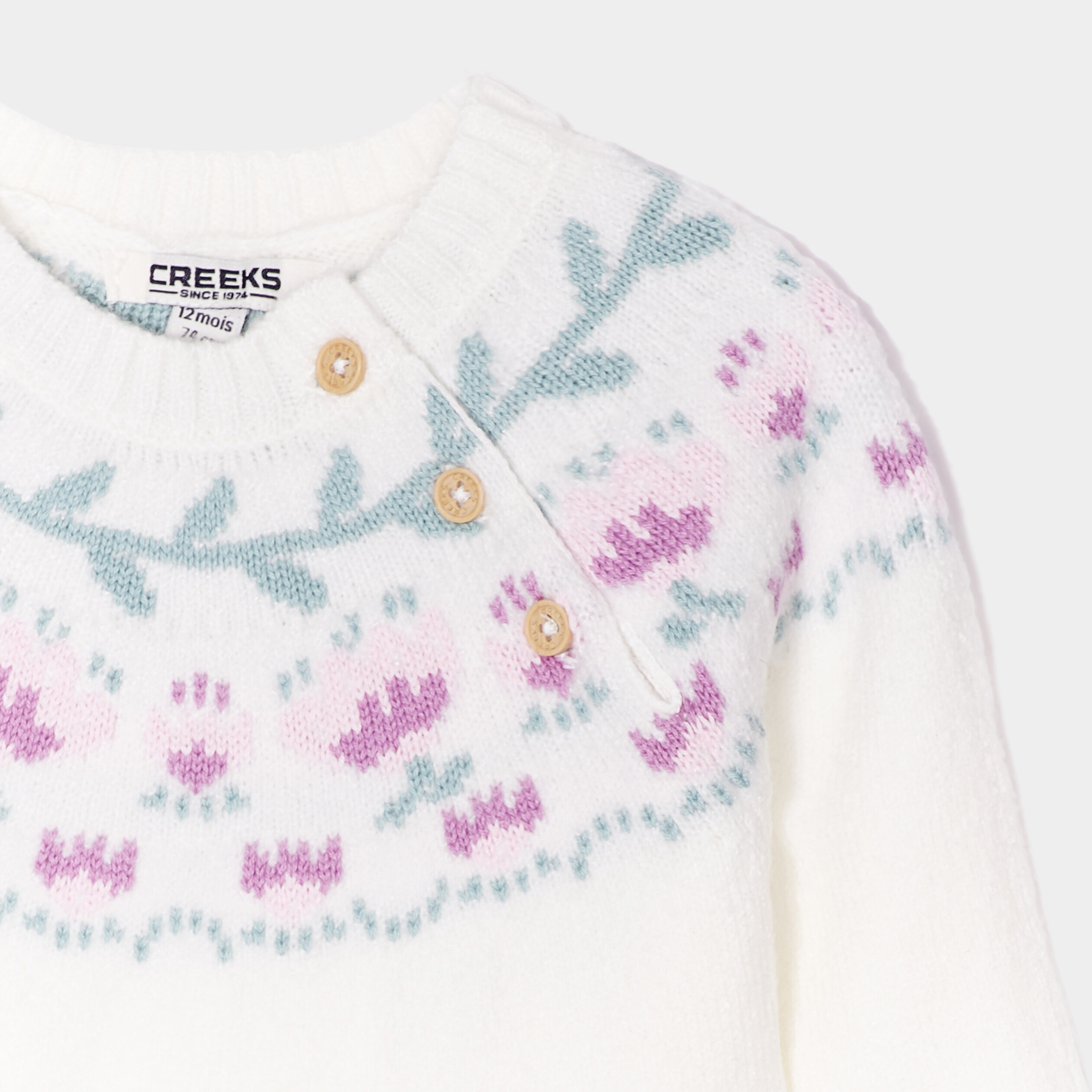 Ensemble robe pull et bandeau Creeks blanc bébé fille | La Halle