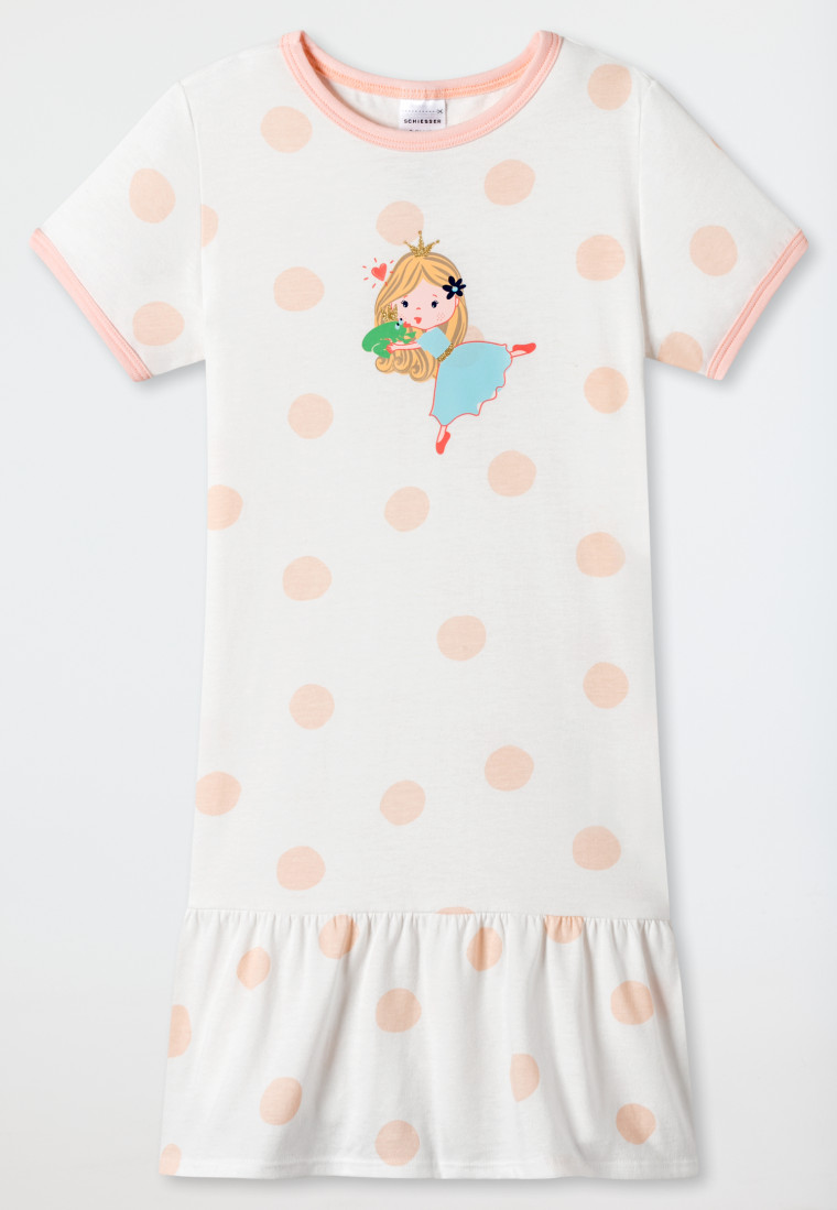 Nachthemd kurz Punkte Prinzessin off-white - Casual World