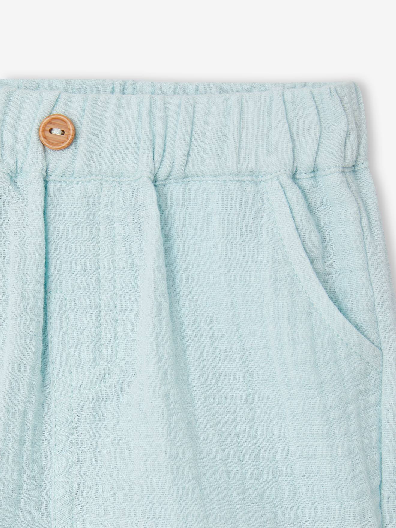 Vertbaudet Baby Musselin-Shorts - blau