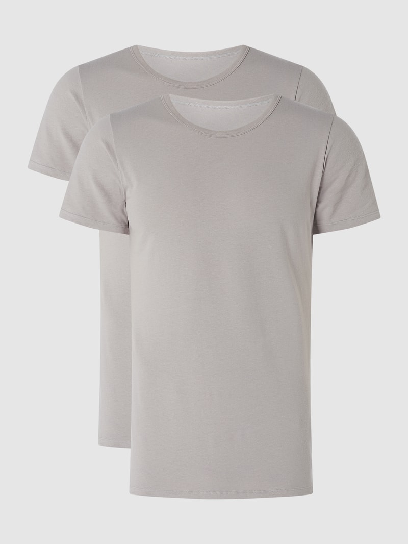 T-Shirt im 2er-Pack in mittelgrau meliert