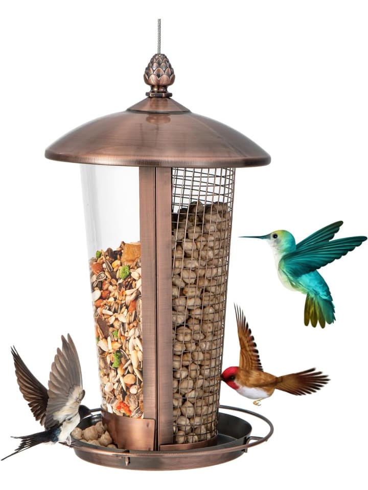 COSTWAY Vogelfutterhaus 2in1 in Bronze günstig kaufen onesize