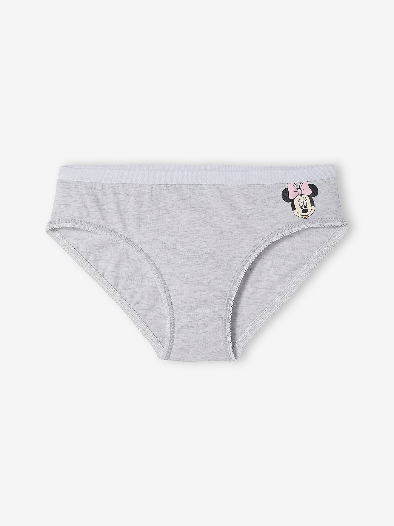 Lot de 7 culottes DS® Minnie rose, gris chiné et blanc