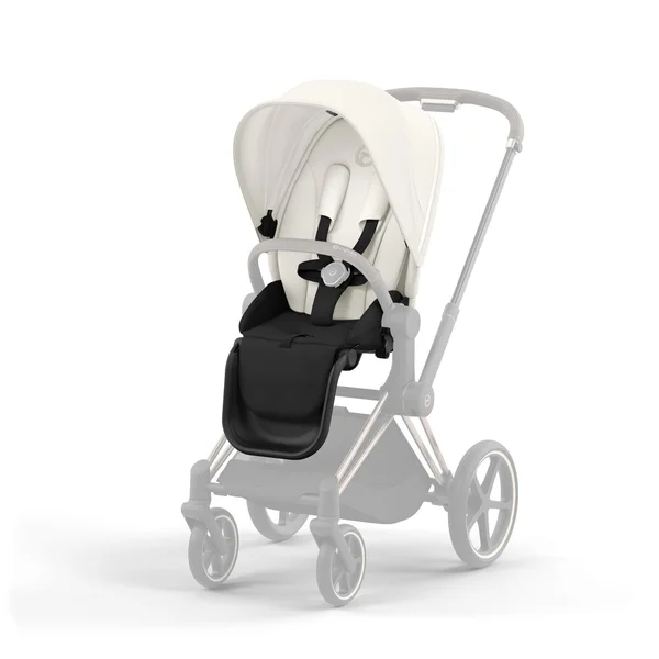 Cybex Priam V4 stroller set in white with frame matte black
