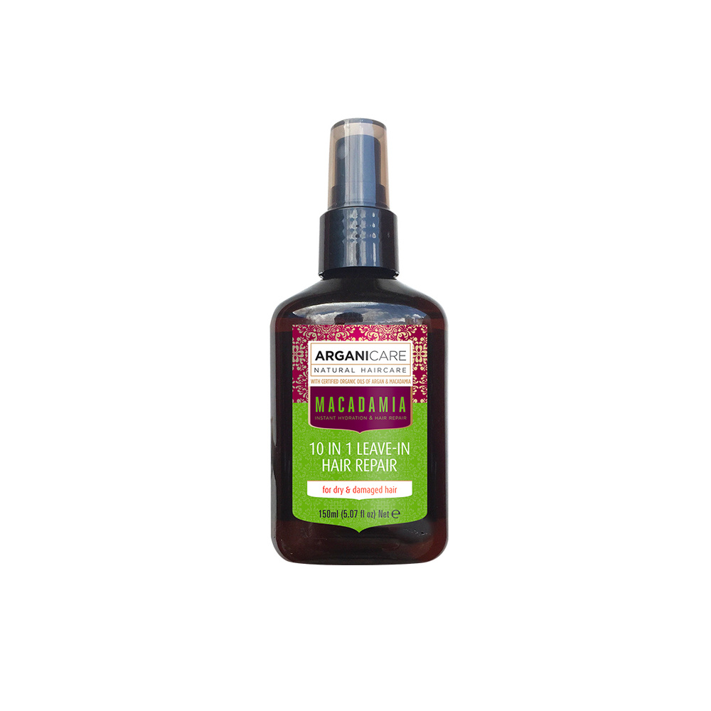 Arganicare Spray réparateur à l'huile de macadamia 10 en 1 pour cheveux secs et indisciplin és
