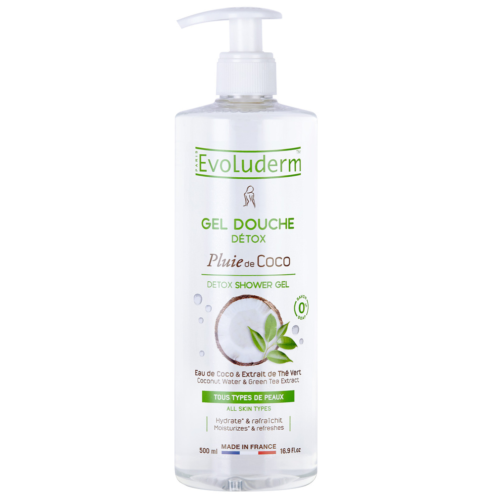 evoluderm Pluie de Coco Gel douche Détox - 500 ml