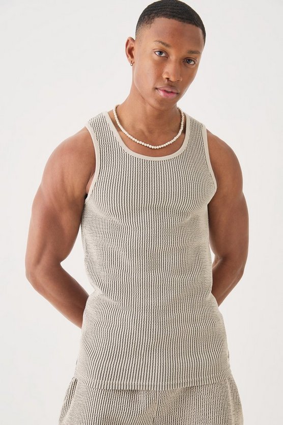 Strukturiertes Muscle-Fit Tanktop
