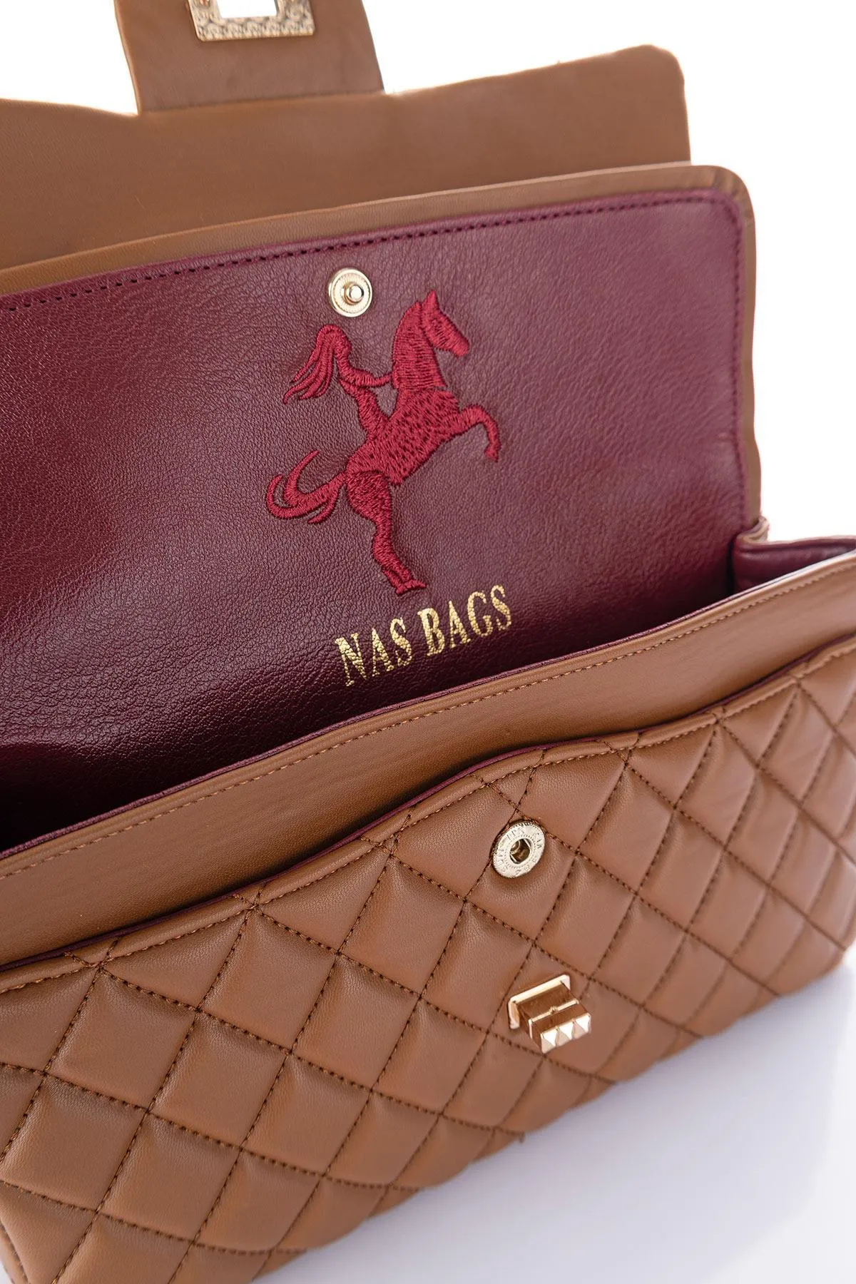 Getcho  Jadas Damen-Schultertasche und Umhängetasche mit Kettenriemen, gesteppt