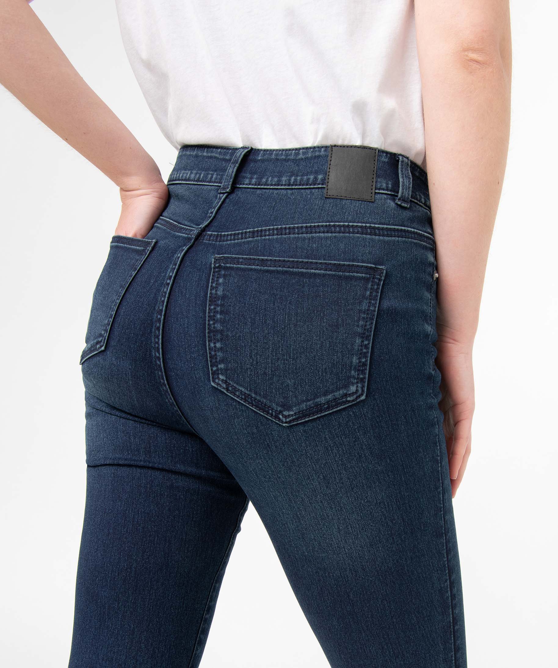 Jean femme coupe skinny taille haute blue black | GEMO