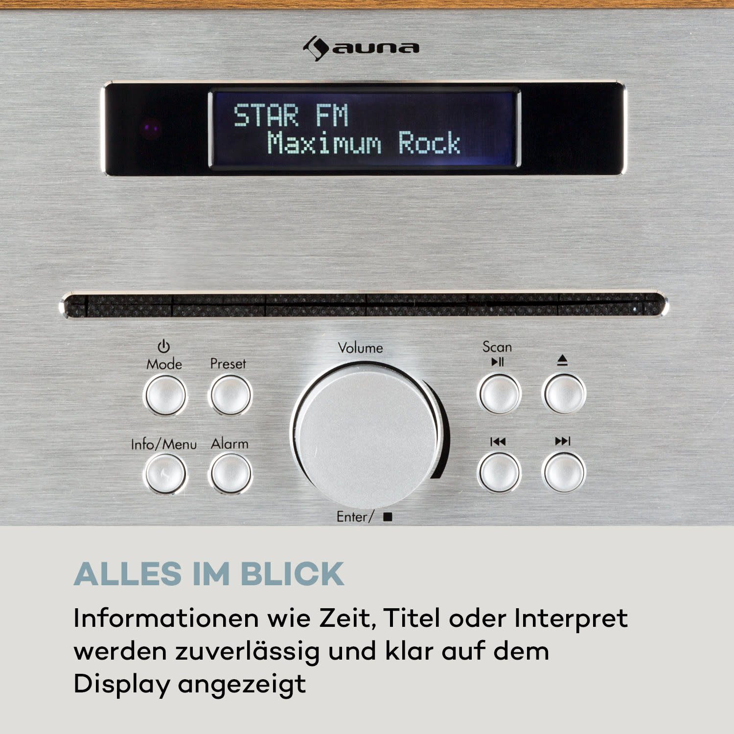 Auna Silver Star CD-DAB Radio (20 W, DAB Plus Radio mit CD Player mit Radio Küchenradio Digitalradio)