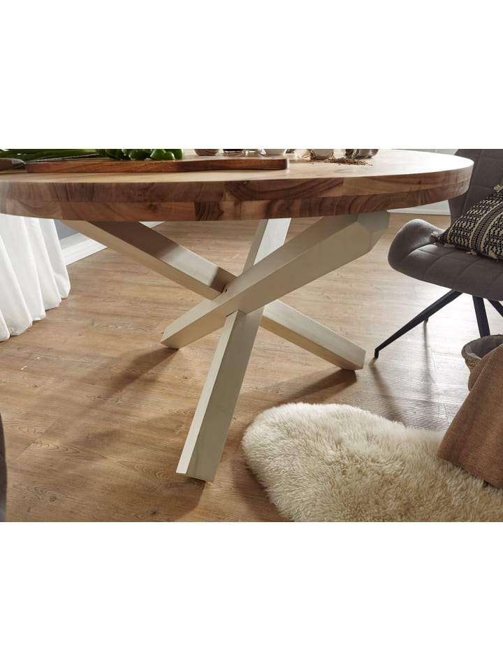 KADIMA DESIGN Design Esszimmertisch BOHA rund Ø 120 cm x 75 cm Massiv-Holz in Akazie günstig kaufen onesize