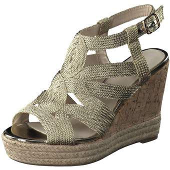 La Strada Keilsandale in gold