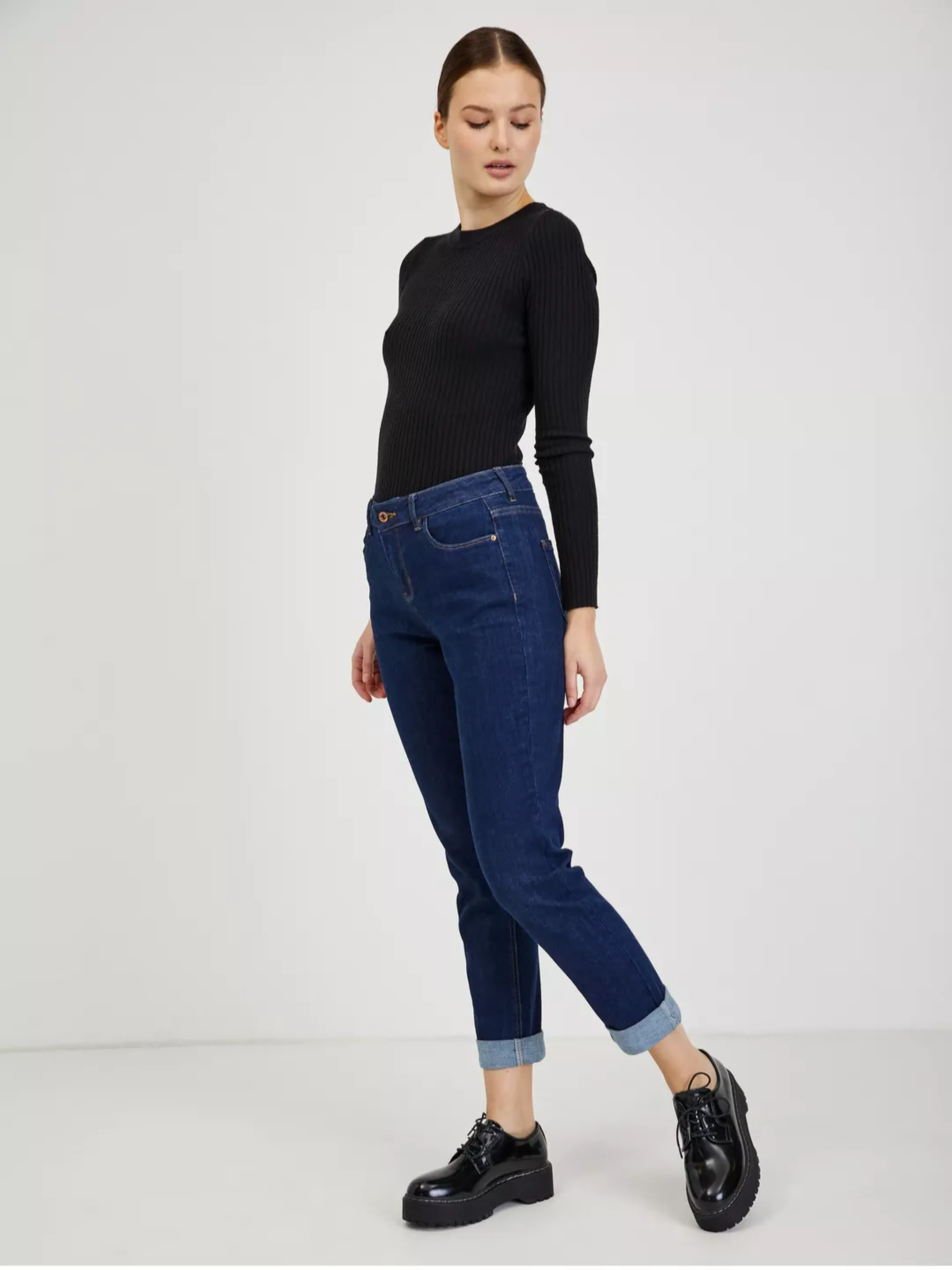 Dunkelblaue Damen-Boyfriend-Jeans ORSAY