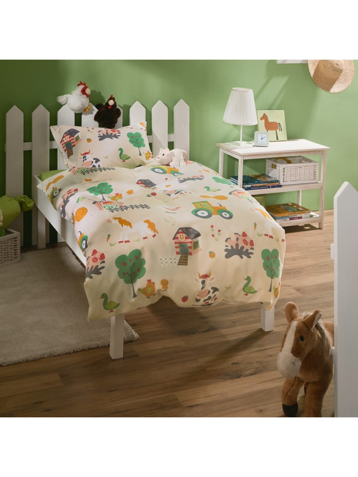REDBEST Flanell Kinder-Bettwäsche in beige günstig kaufen 135 x 200   80 x 80 cm