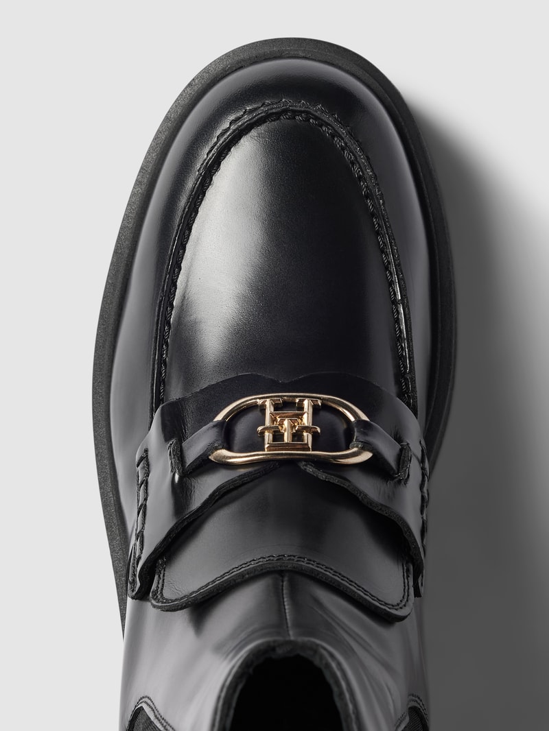 Chelsea Boots aus echtem Leder in schwarz