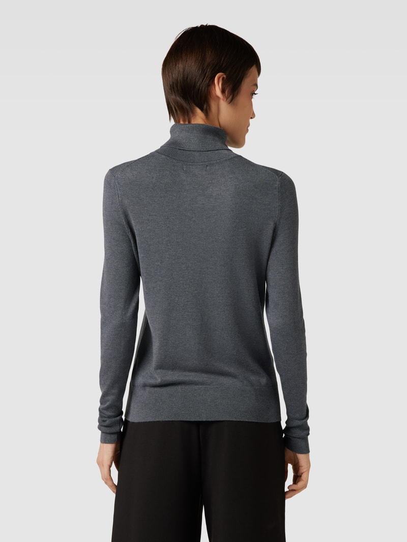 Longsleeve mit Rollkragen in anthrazit meliert