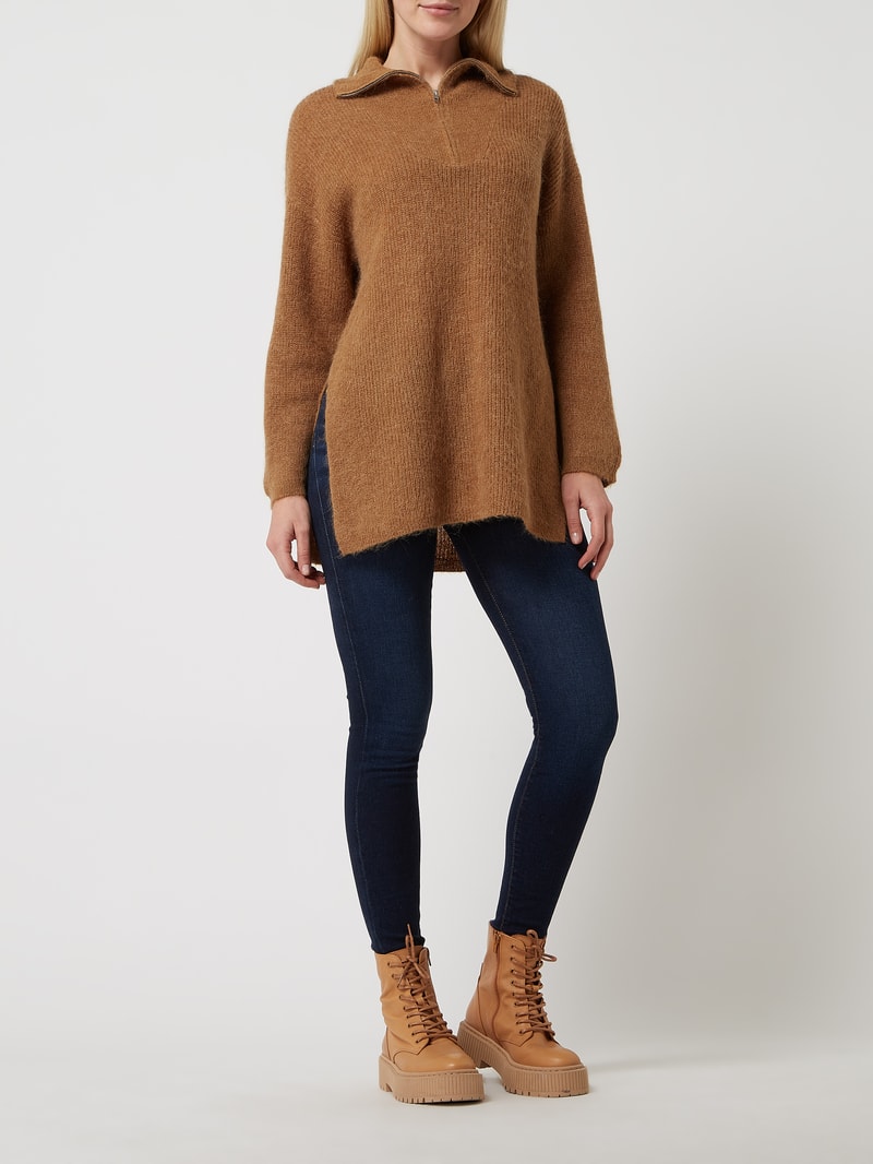 Skinny Fit Jeans aus Baumwolle in dunkelblau